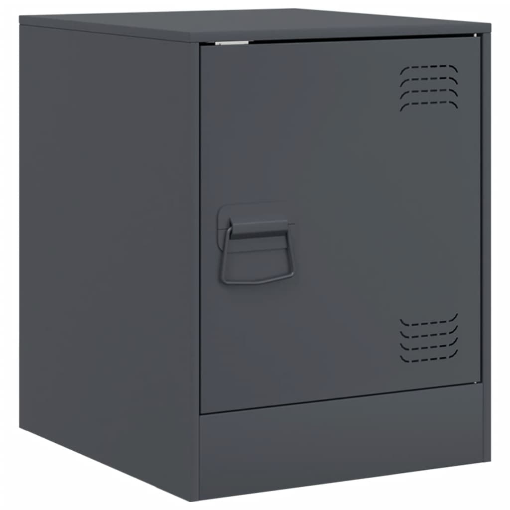 Nightstands, 2 pcs., anthracite, 34.5x39x44cm, steel