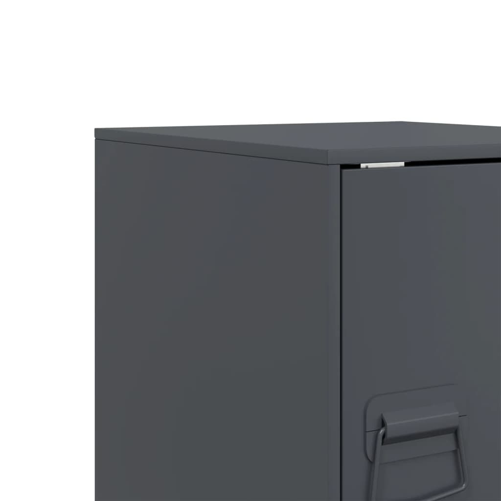 Nightstands, 2 pcs., anthracite, 34.5x39x44cm, steel