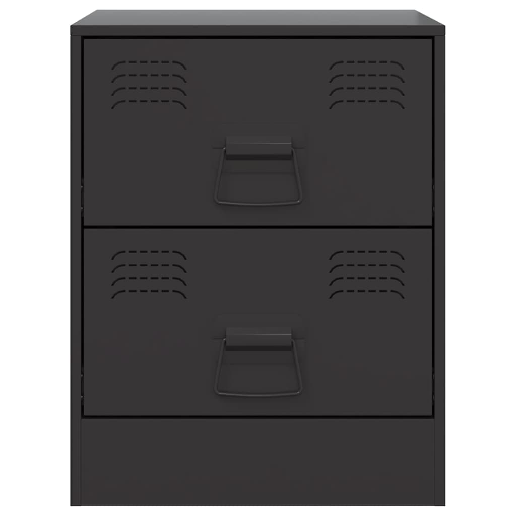 Bedside tables, 2 pcs., black, 34.5x39x44cm, steel