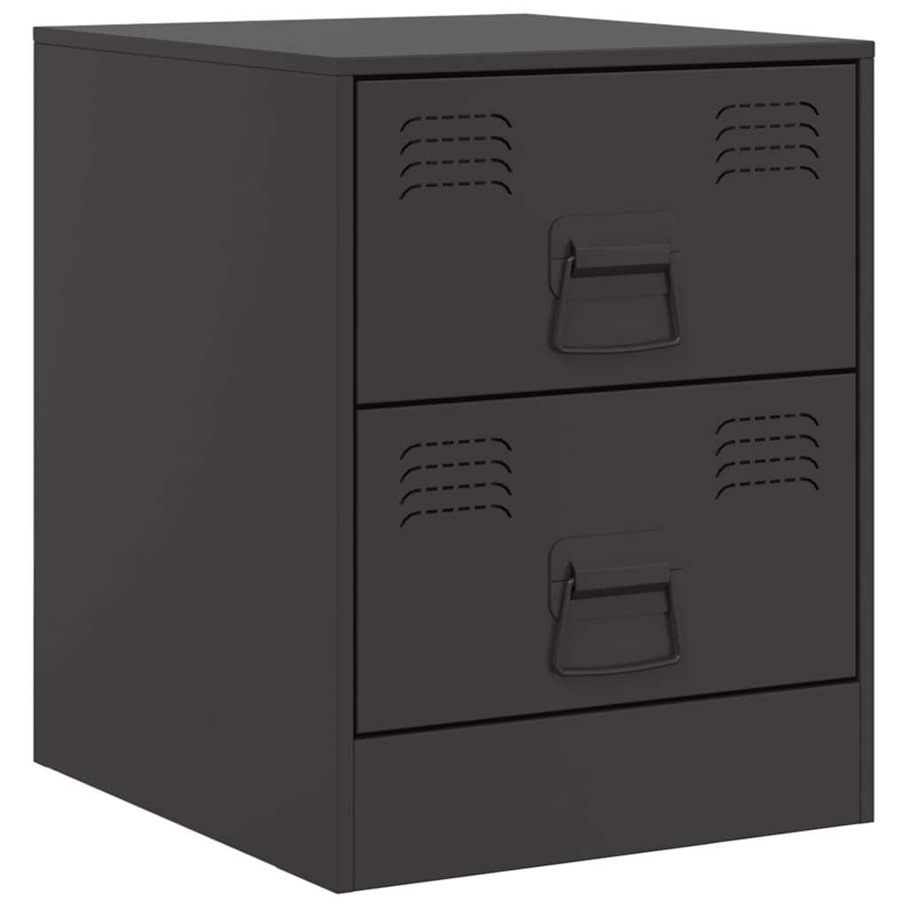Bedside tables, 2 pcs., black, 34.5x39x44cm, steel