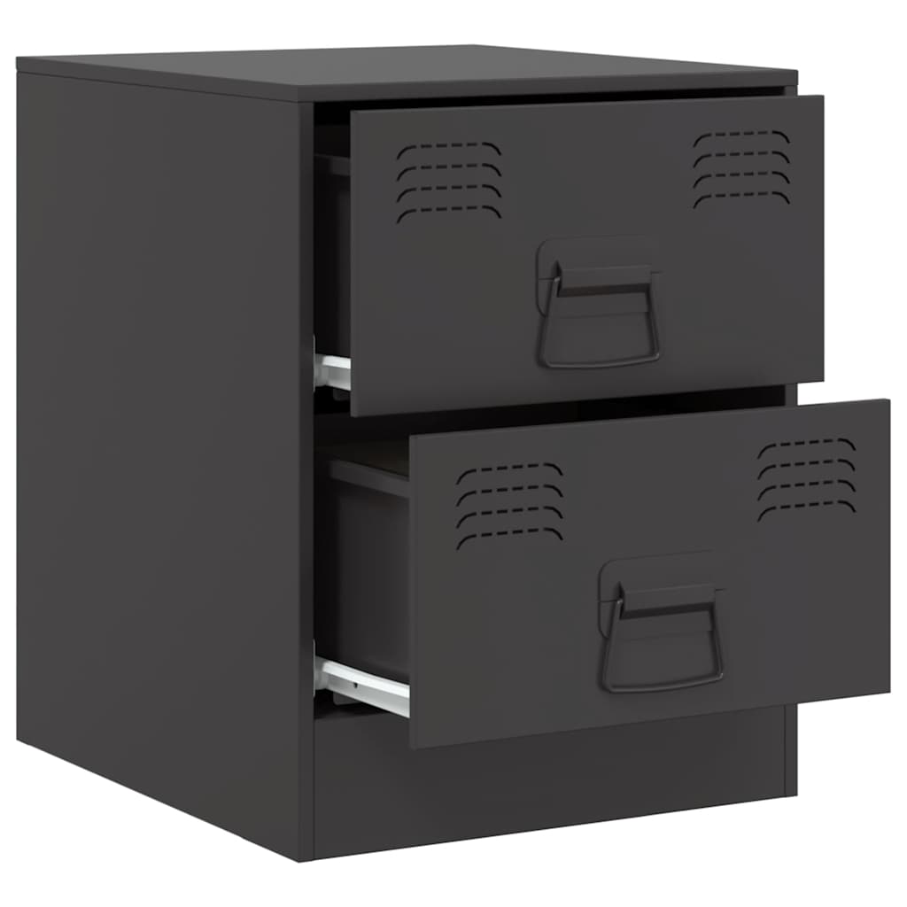 Bedside tables, 2 pcs., black, 34.5x39x44cm, steel