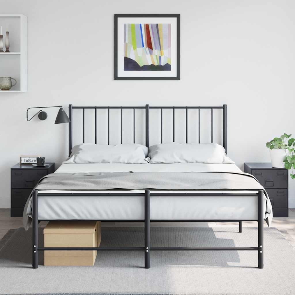 Bedside tables, 2 pcs., black, 34.5x39x44cm, steel