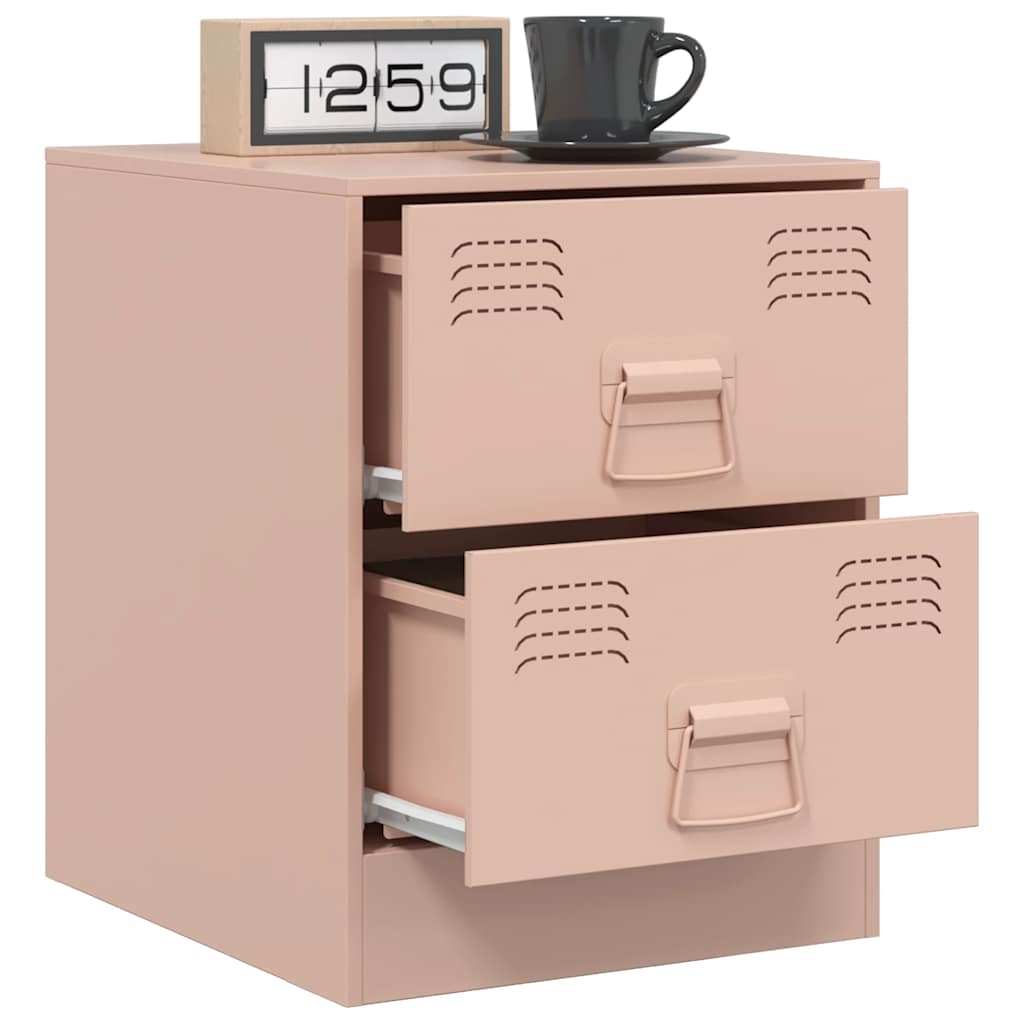 Bedside cabinets, 2 pcs, pink, 34.5x39x44cm, steel