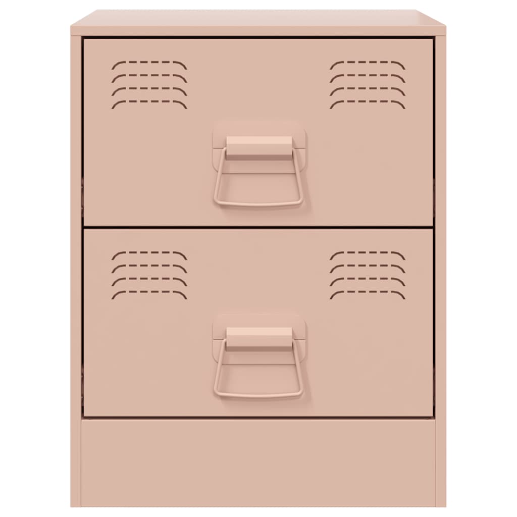 Bedside cabinets, 2 pcs, pink, 34.5x39x44cm, steel