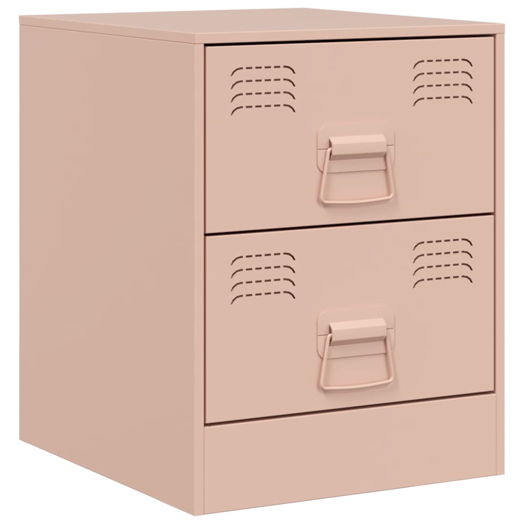 Bedside cabinets, 2 pcs, pink, 34.5x39x44cm, steel