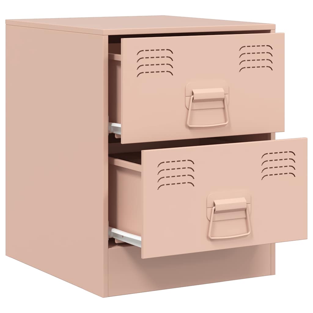 Bedside cabinets, 2 pcs, pink, 34.5x39x44cm, steel