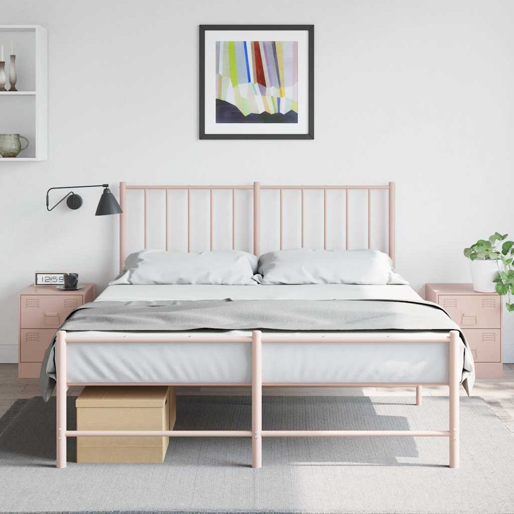 Bedside cabinets, 2 pcs, pink, 34.5x39x44cm, steel
