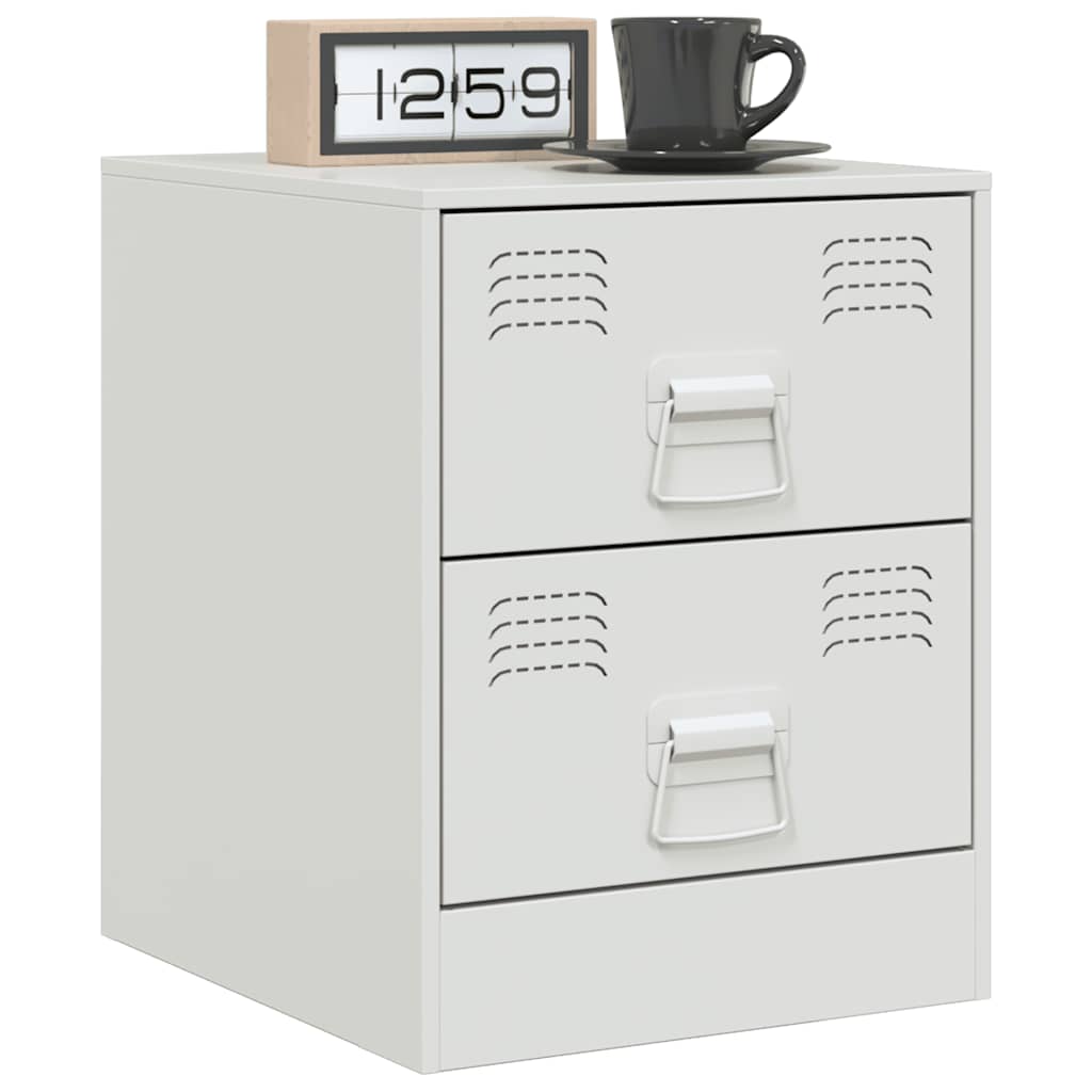 Bedside tables, 2 pcs., white, 34.5x39x44cm, steel