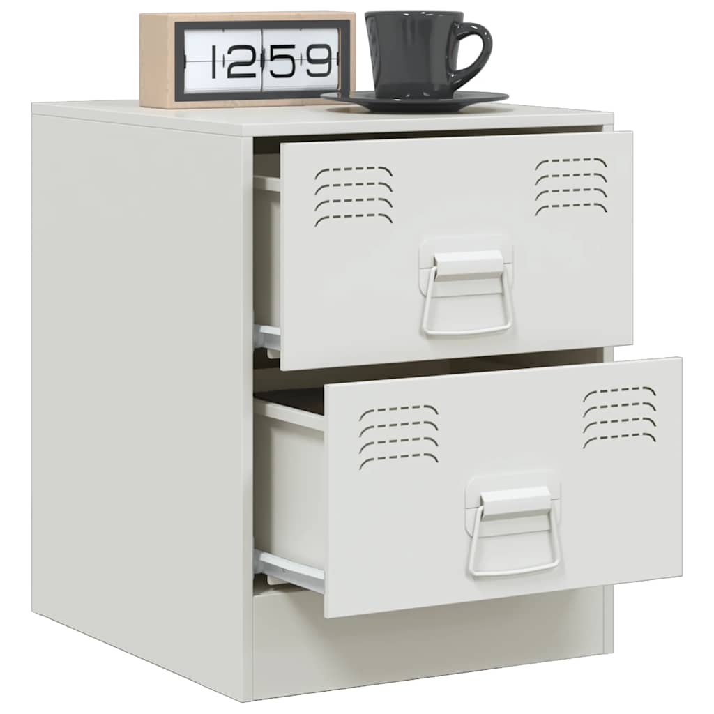 Bedside tables, 2 pcs., white, 34.5x39x44cm, steel