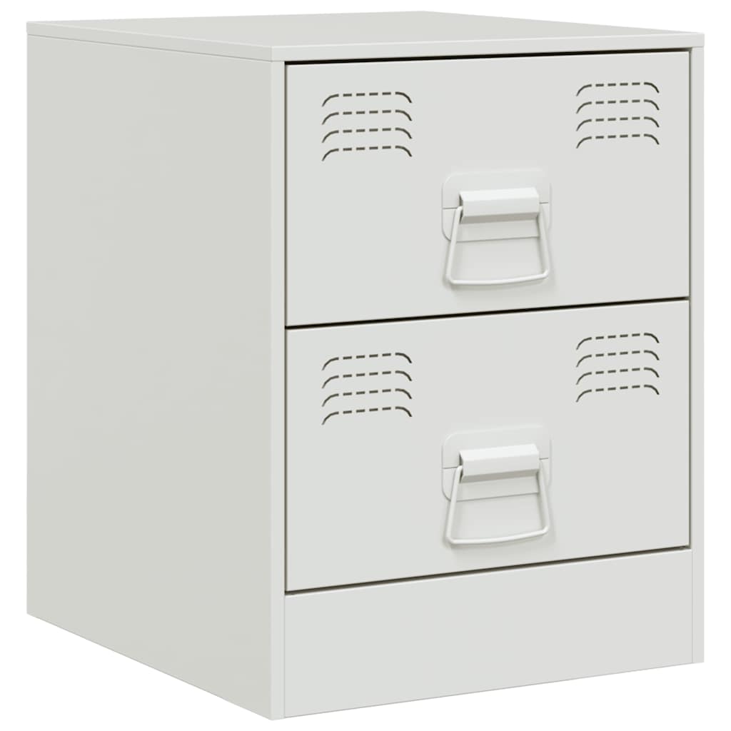 Bedside tables, 2 pcs., white, 34.5x39x44cm, steel