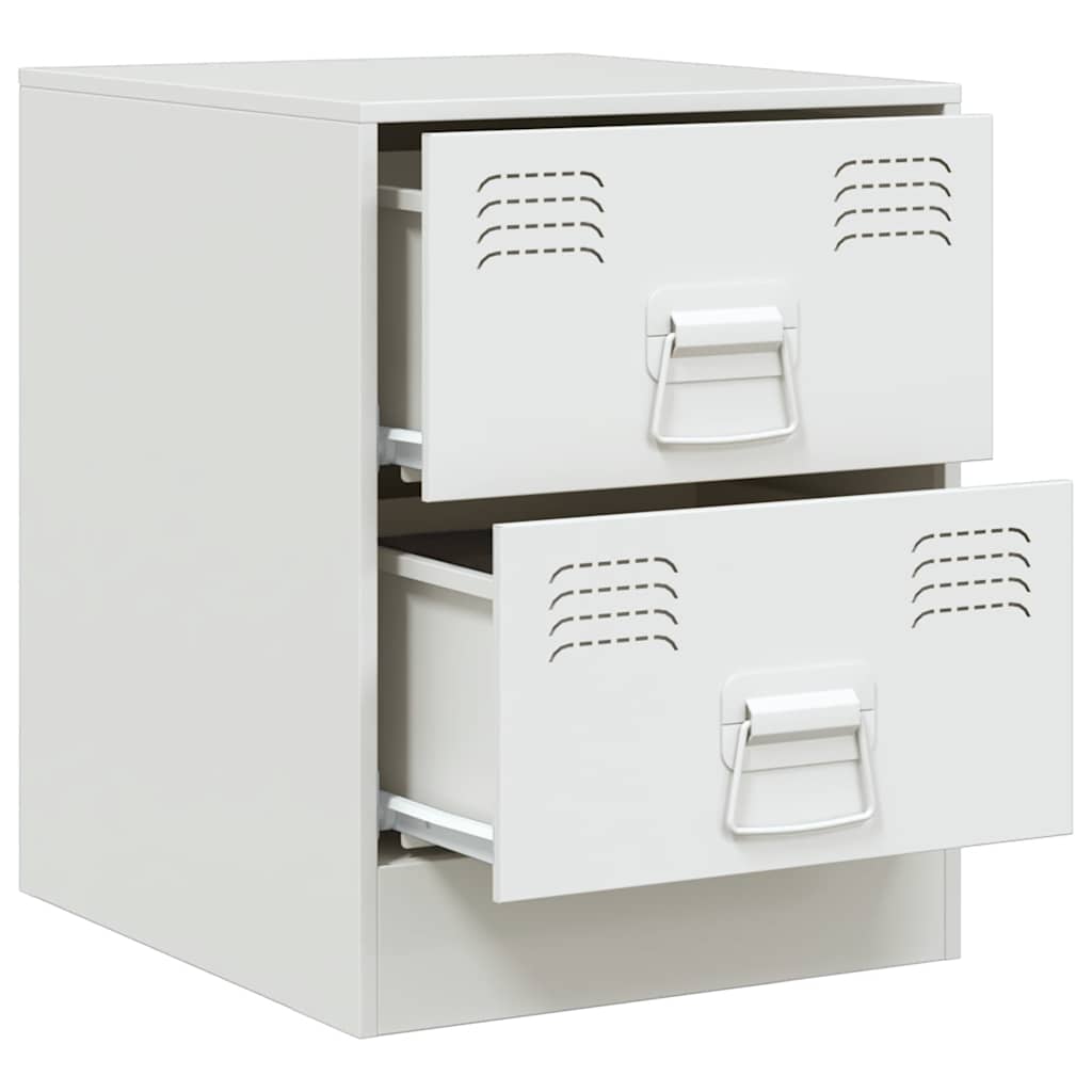 Bedside tables, 2 pcs., white, 34.5x39x44cm, steel