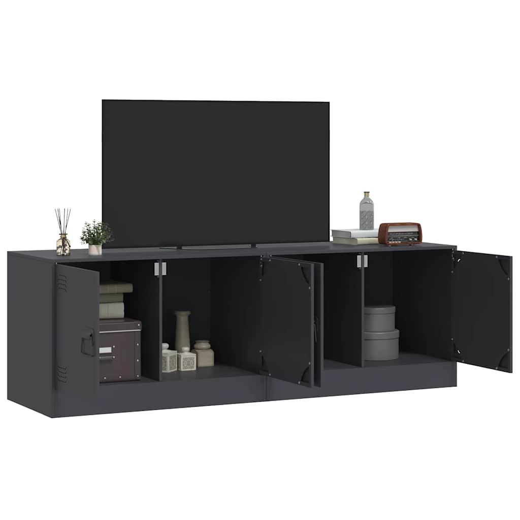 TV cabinets, 2 pcs., anthracite, 67x39x44cm, steel
