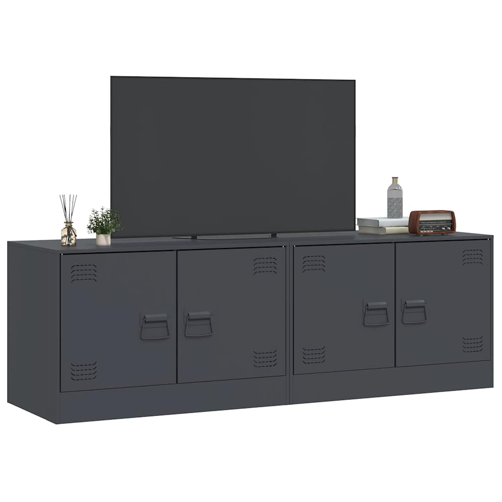 TV cabinets, 2 pcs., anthracite, 67x39x44cm, steel