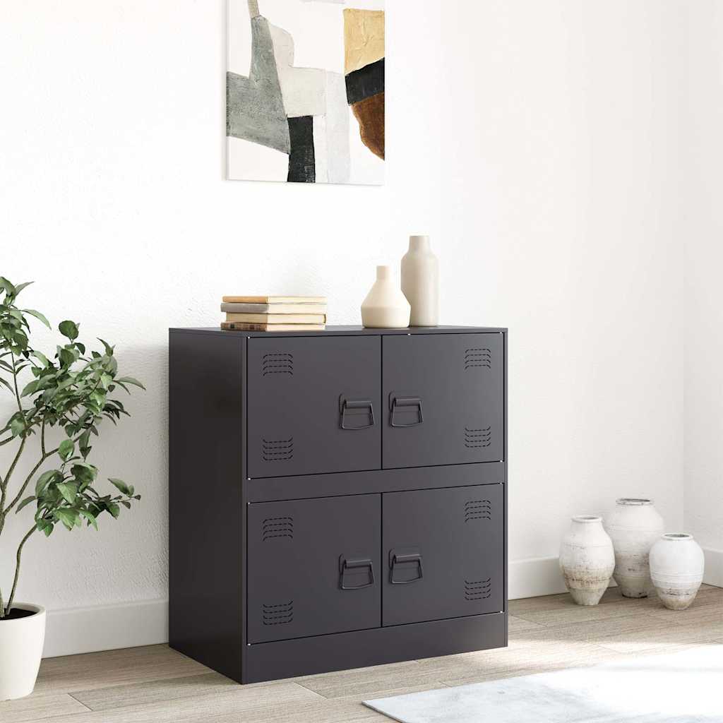 Side cabinet, black, 67x39x73cm, steel