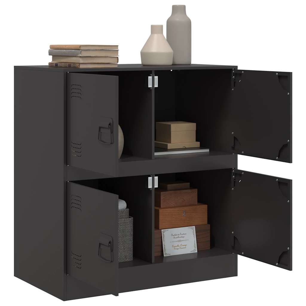 Side cabinet, black, 67x39x73cm, steel