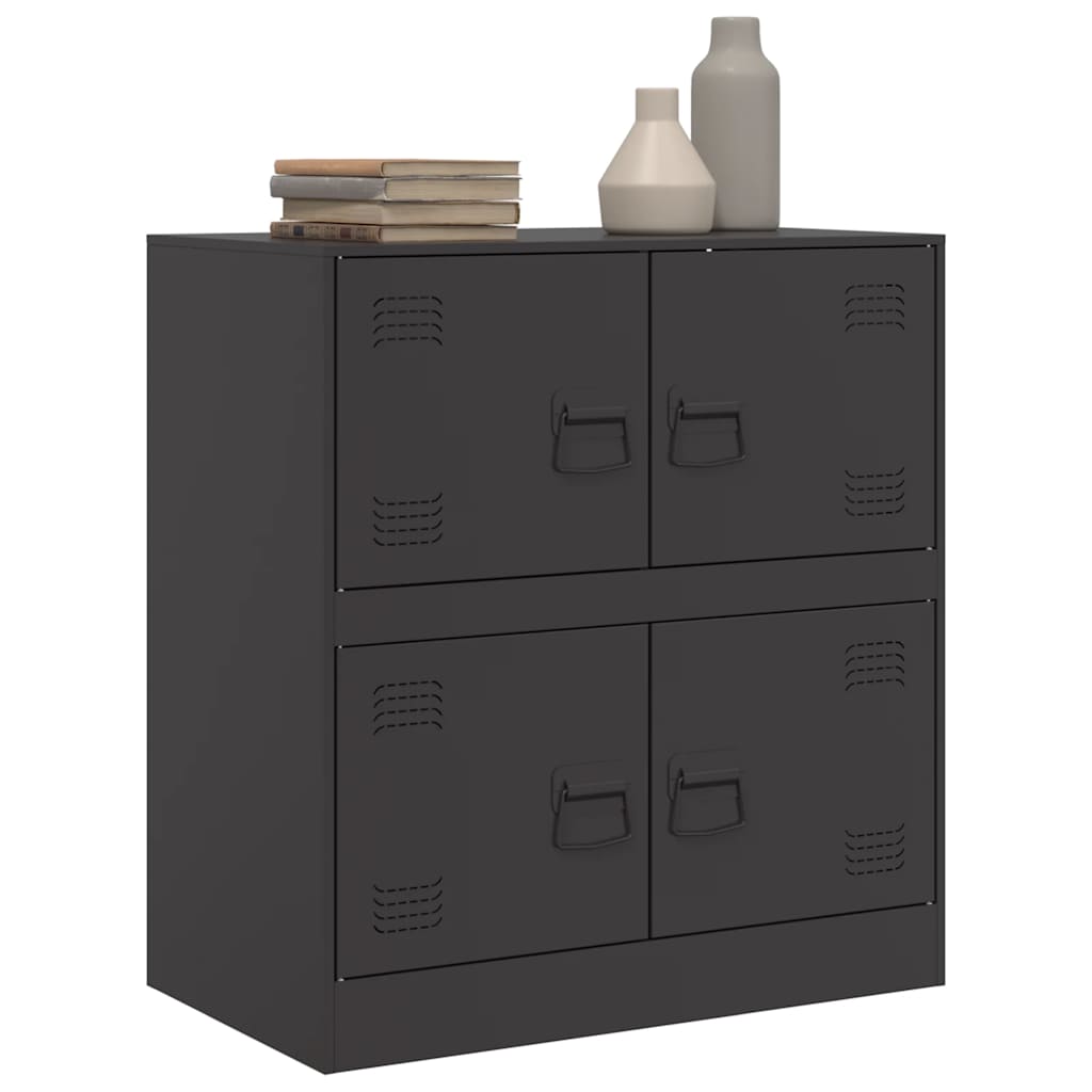 Side cabinet, black, 67x39x73cm, steel