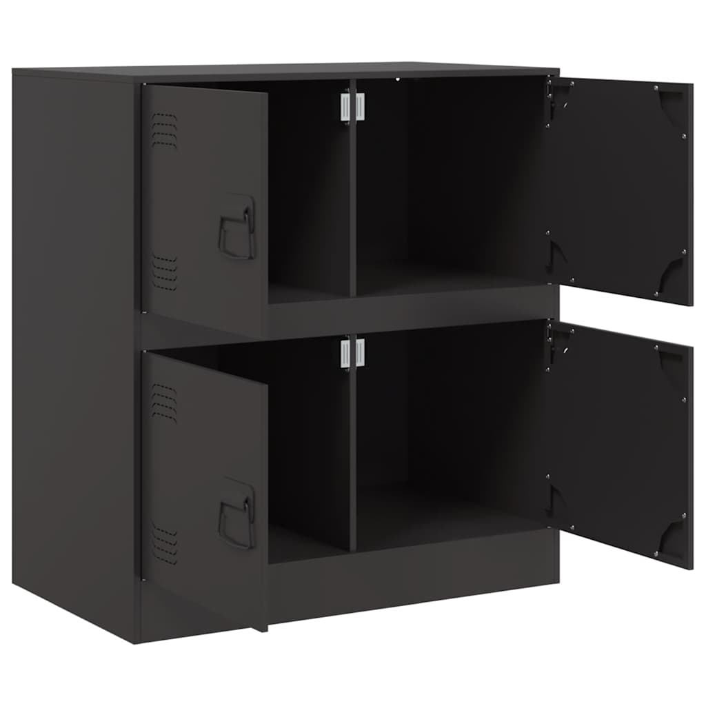 Side cabinet, black, 67x39x73cm, steel