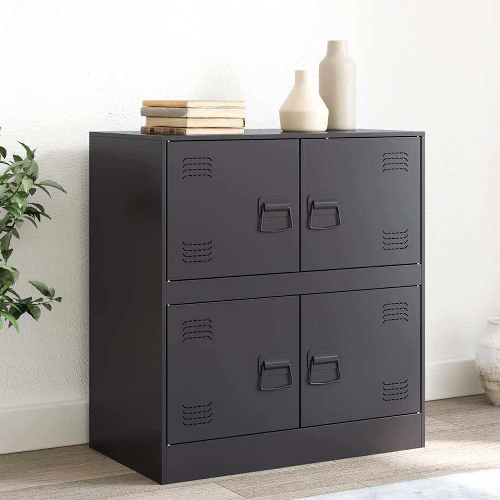 Side cabinet, black, 67x39x73cm, steel