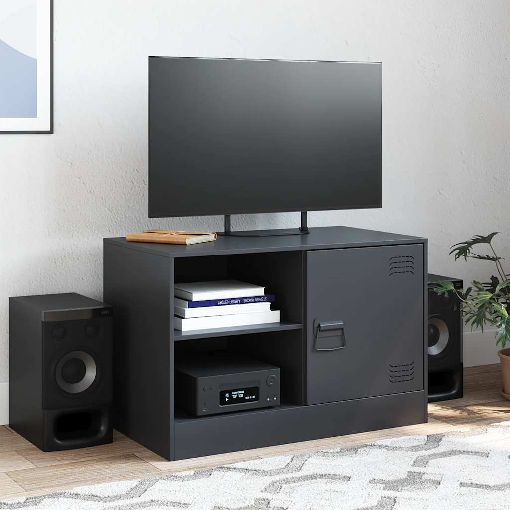 TV bench, black, 67x39x44cm, steel