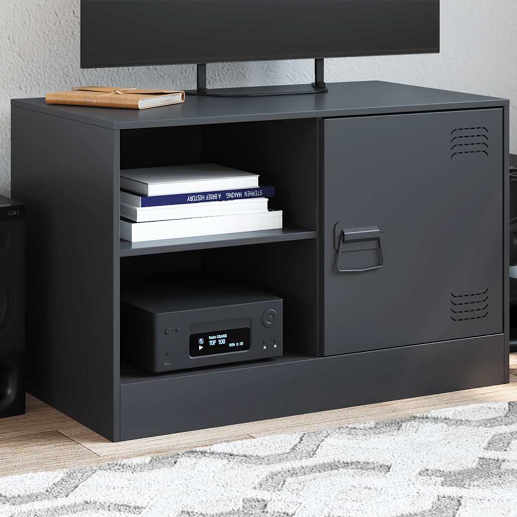 TV bench, black, 67x39x44cm, steel