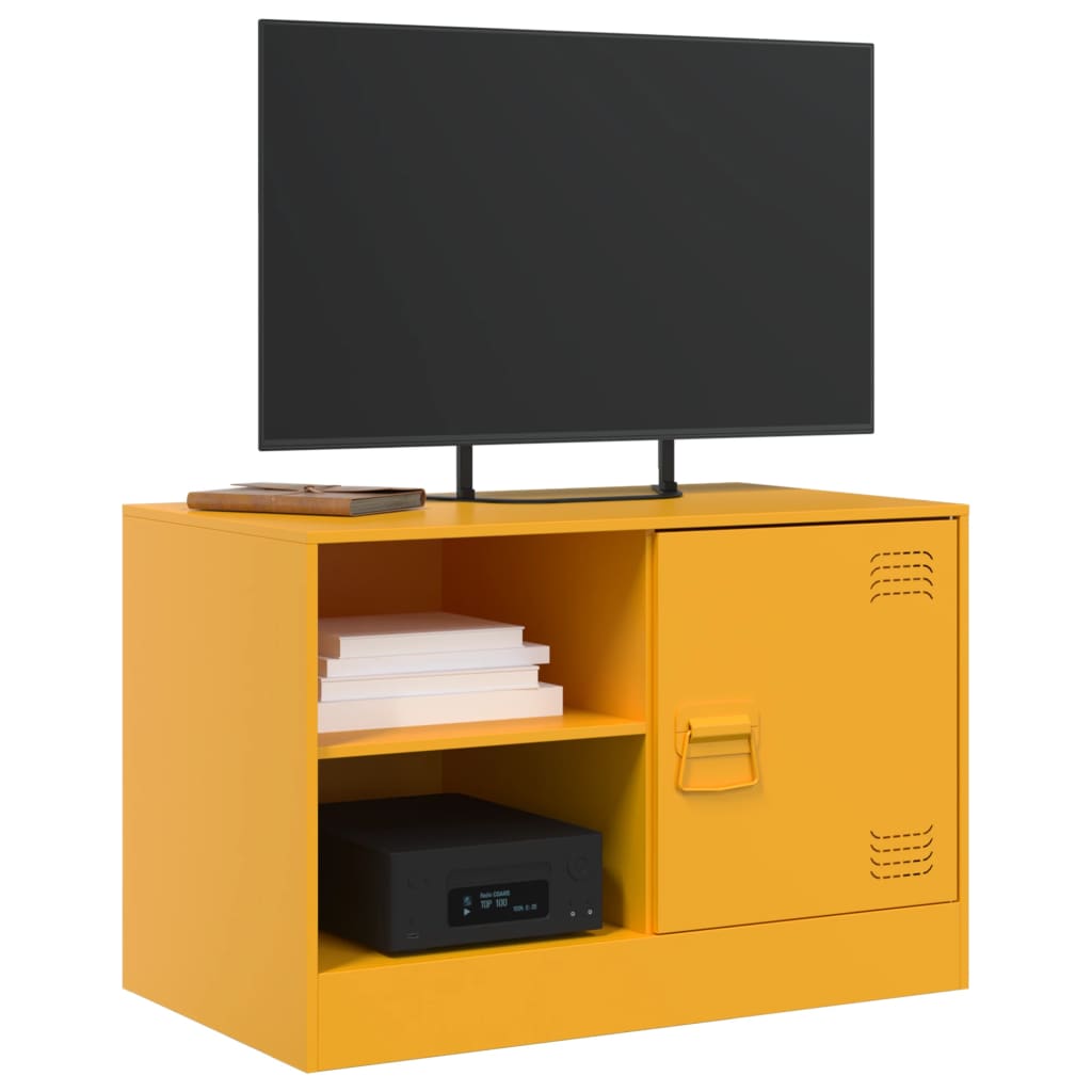 TV cabinets, 2 pcs, mustard yellow, 67x39x44cm, steel