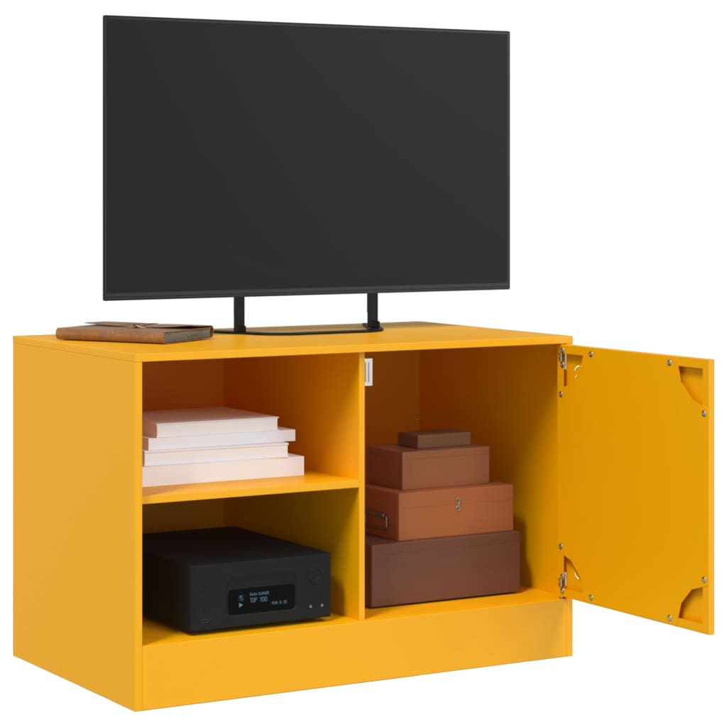 TV cabinets, 2 pcs, mustard yellow, 67x39x44cm, steel