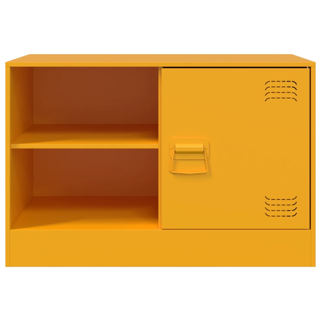 TV cabinets, 2 pcs, mustard yellow, 67x39x44cm, steel