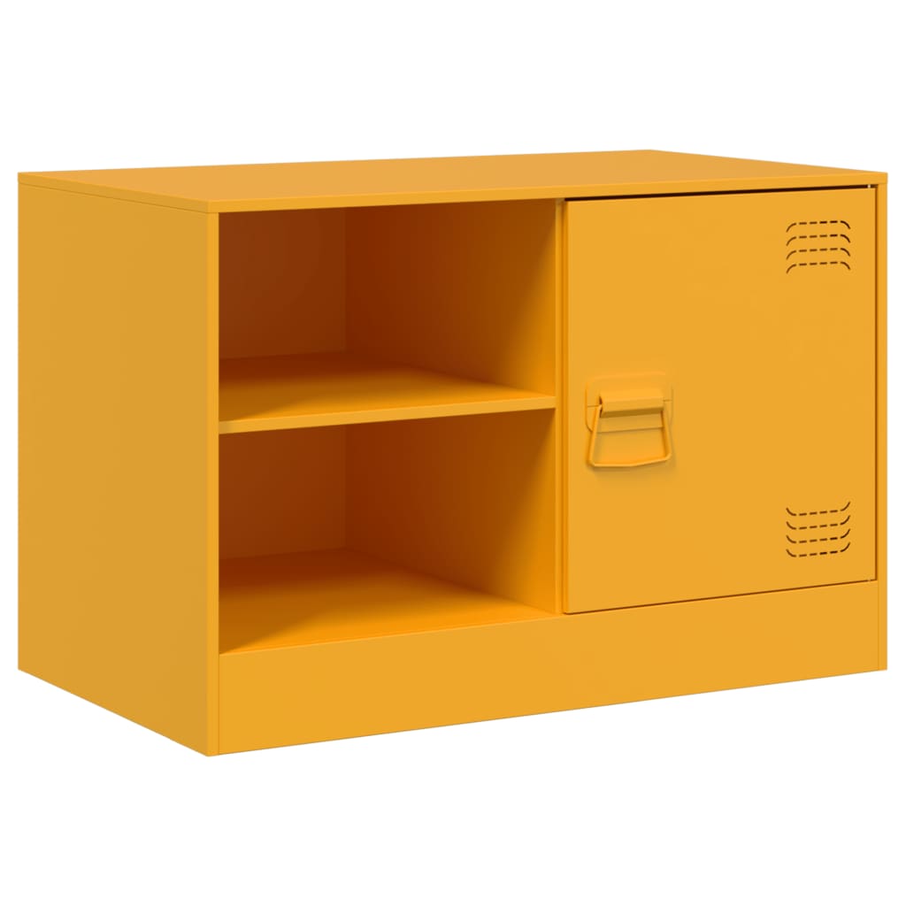 TV cabinets, 2 pcs, mustard yellow, 67x39x44cm, steel