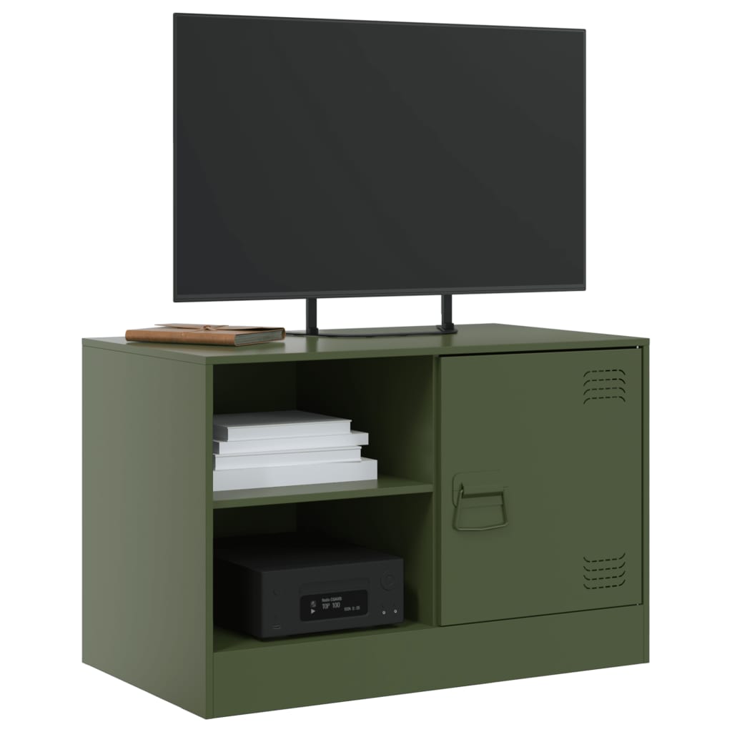 TV cabinet, olive green, 67x39x44cm, steel
