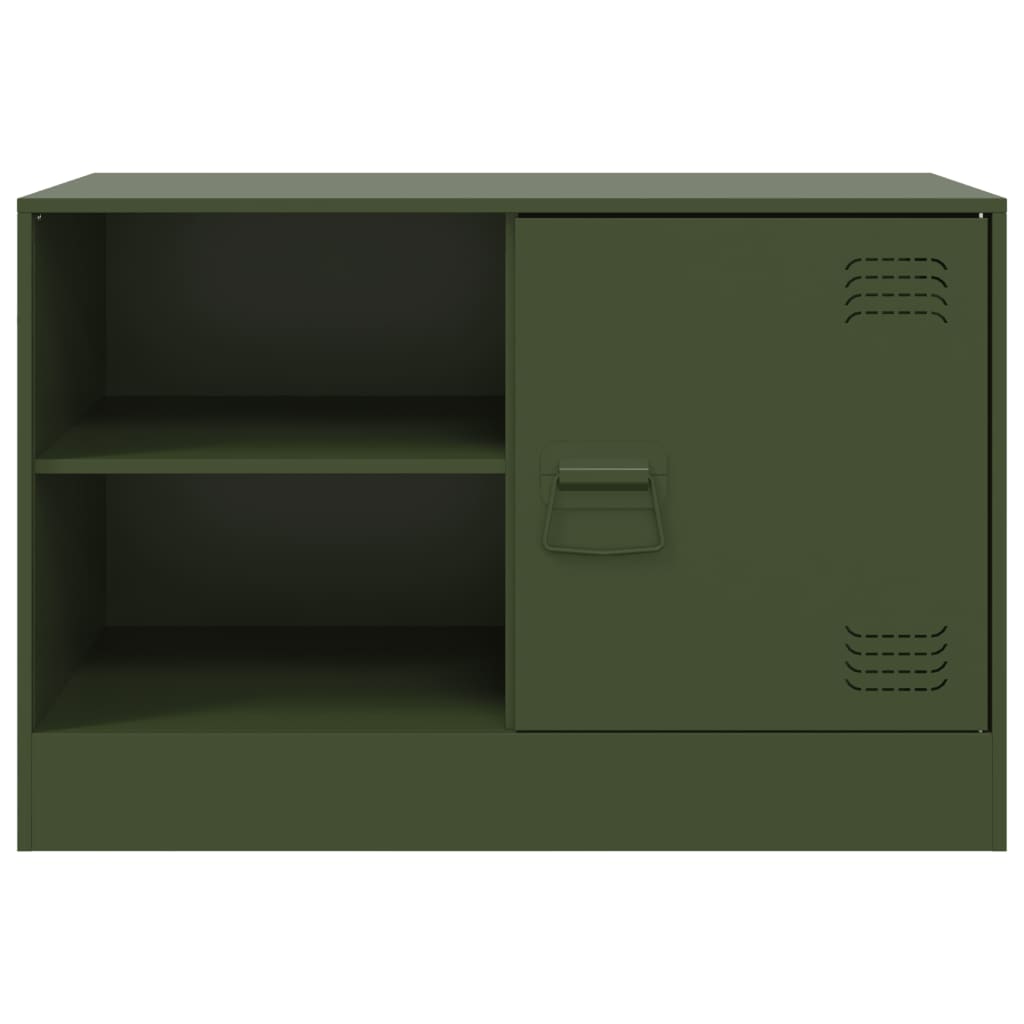 TV cabinet, olive green, 67x39x44cm, steel