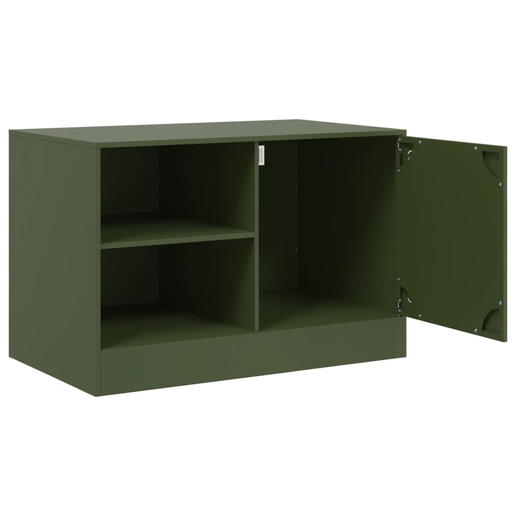 TV cabinet, olive green, 67x39x44cm, steel