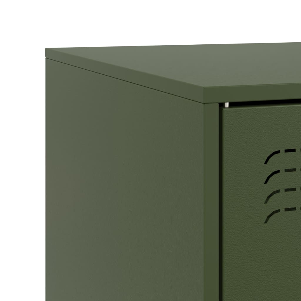TV cabinet, olive green, 67x39x44cm, steel
