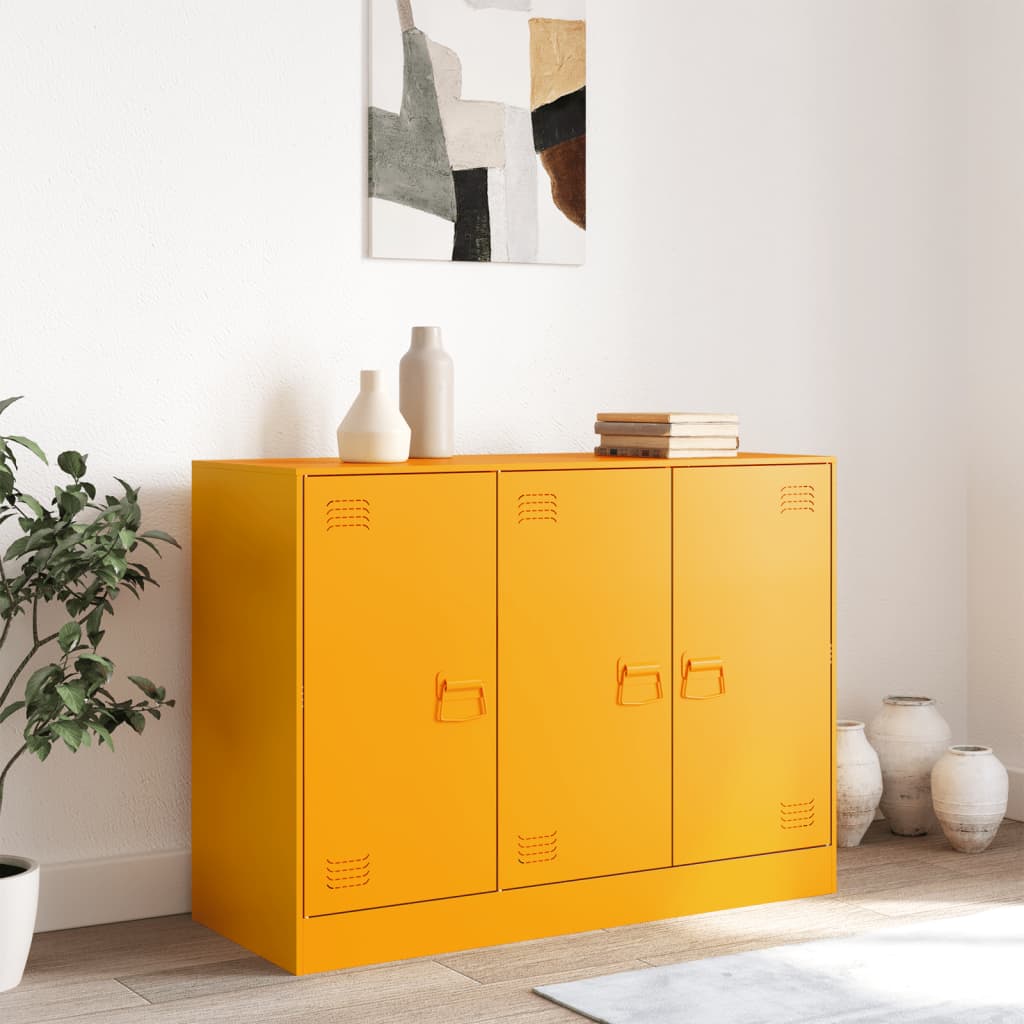Sideboard, mustard yellow, 99x39x73cm, steel