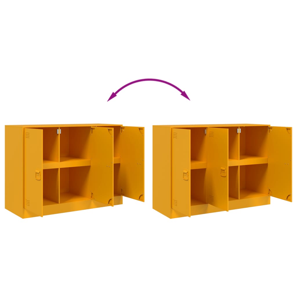 Sideboard, mustard yellow, 99x39x73cm, steel