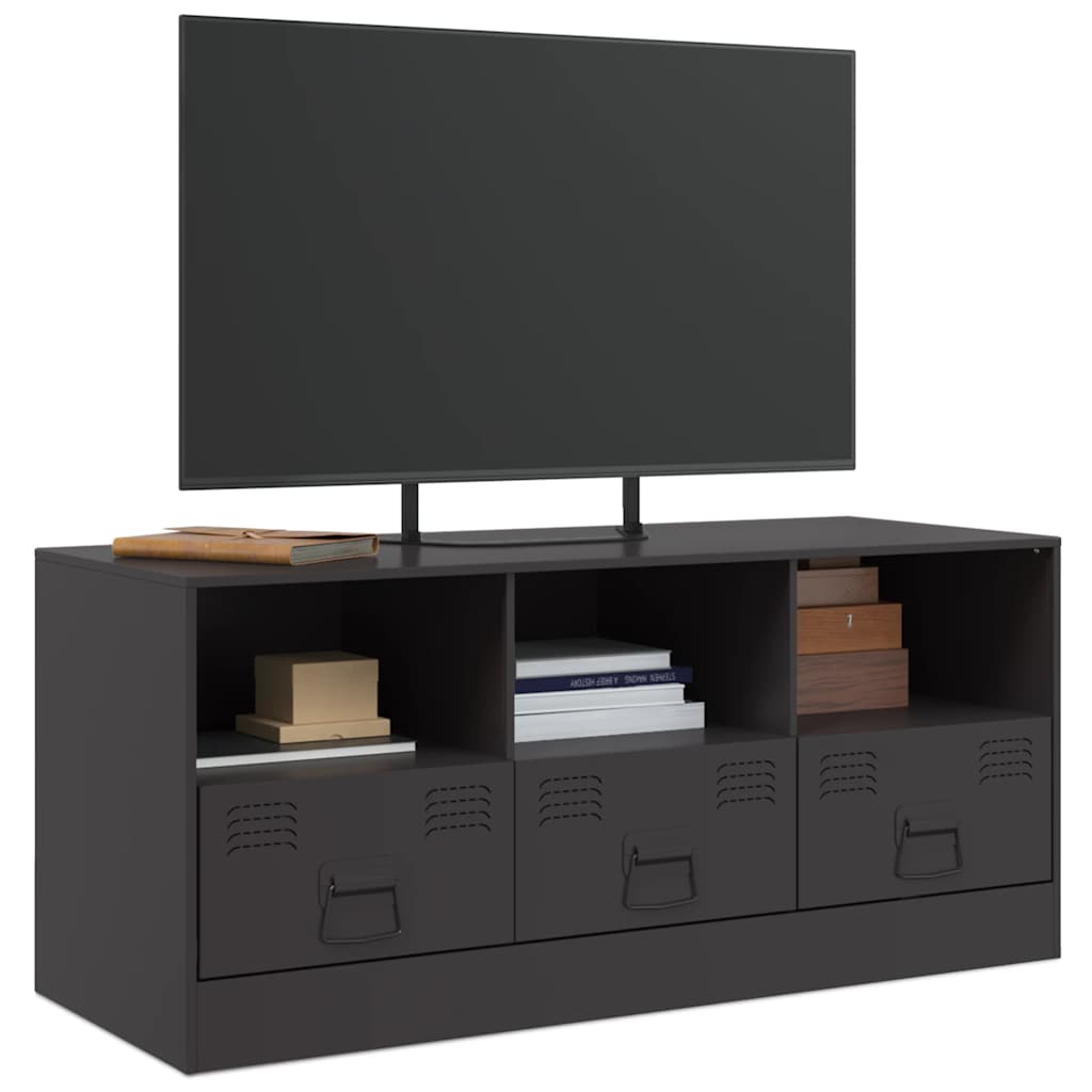 TV stand, black, 99x39x44cm, steel