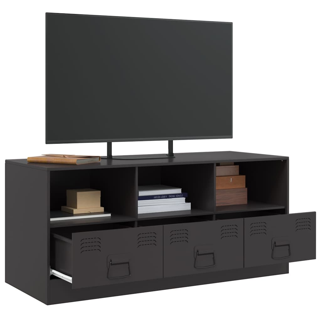 TV stand, black, 99x39x44cm, steel