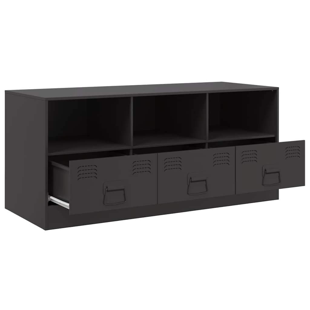 TV stand, black, 99x39x44cm, steel