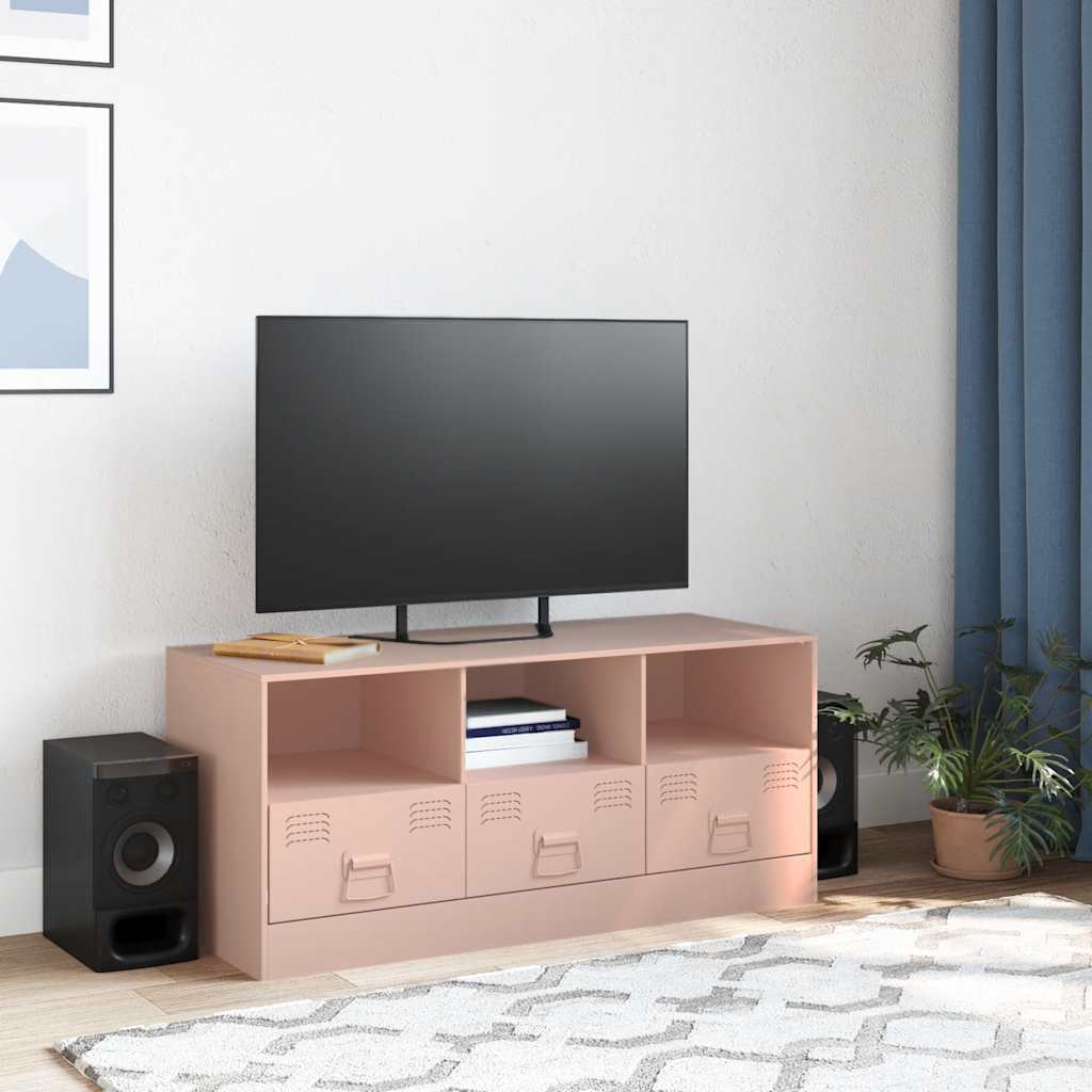 TV cabinet, pink, 99x39x44cm, steel