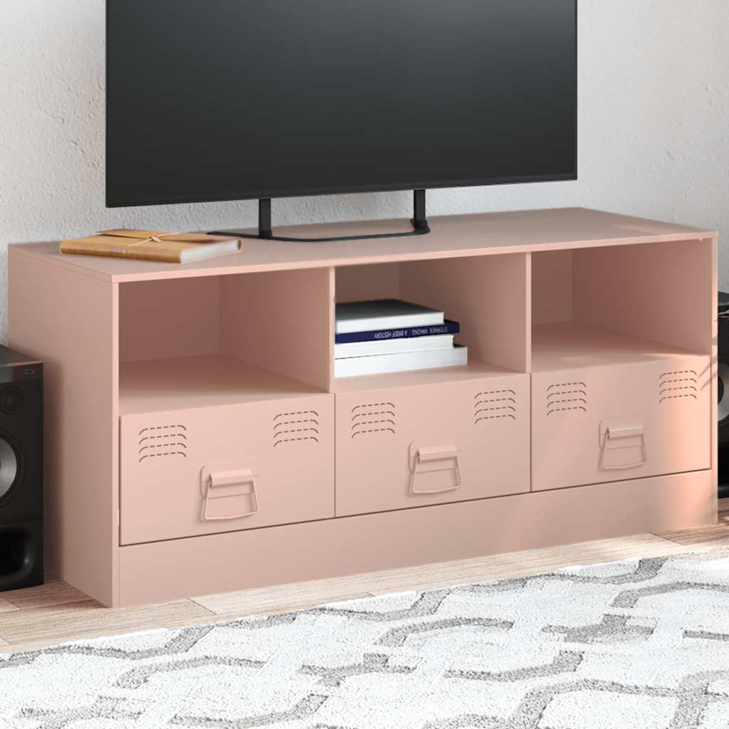 TV cabinet, pink, 99x39x44cm, steel