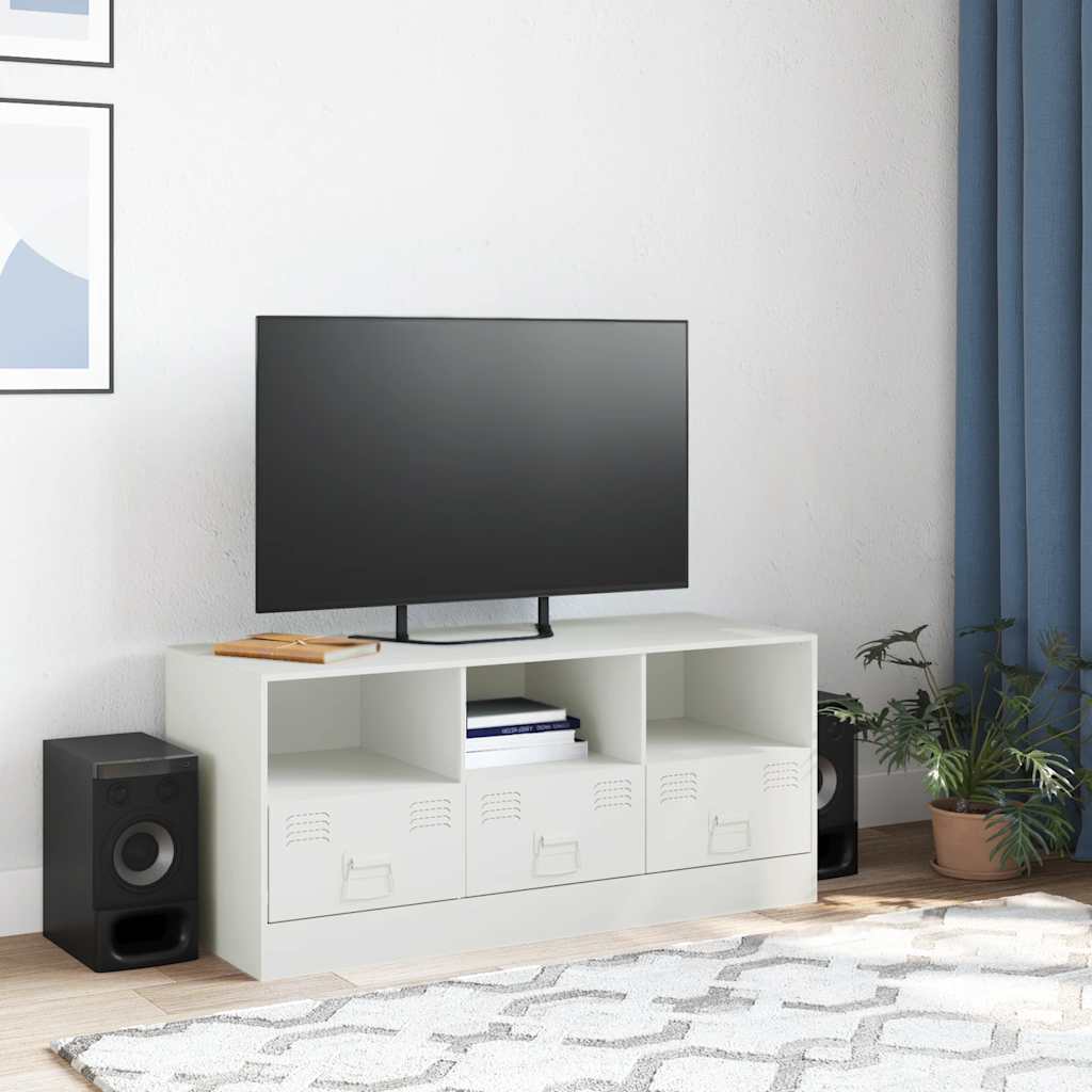 TV cabinet, white, 99x39x44cm, steel
