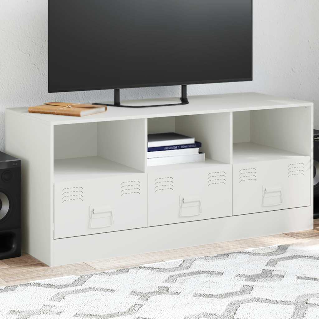 TV cabinet, white, 99x39x44cm, steel