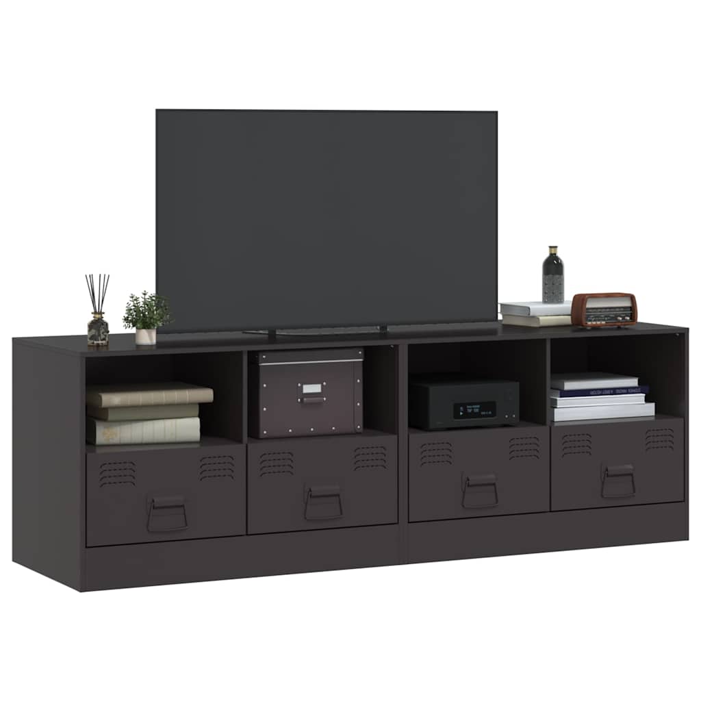 TV cabinets, 2 pcs., black, 67x39x44cm, steel