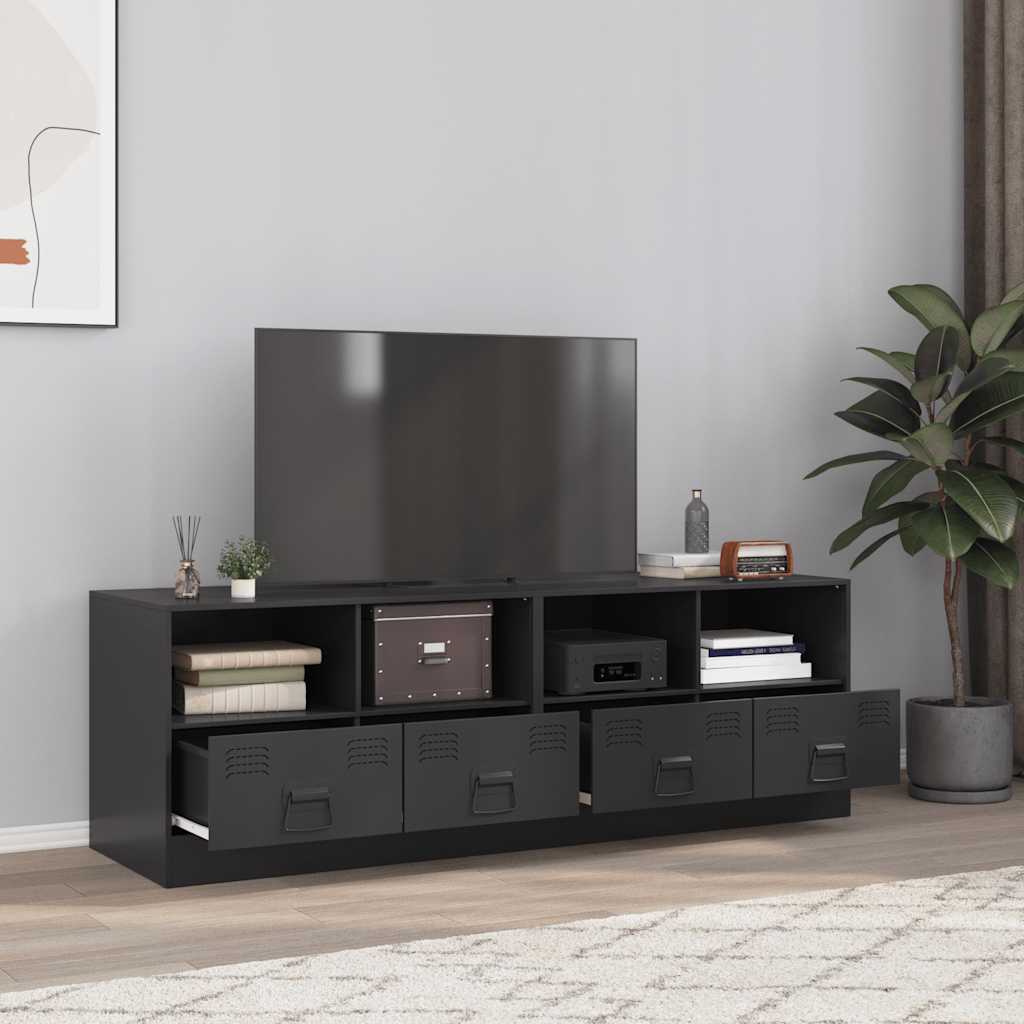 TV cabinets, 2 pcs., black, 67x39x44cm, steel