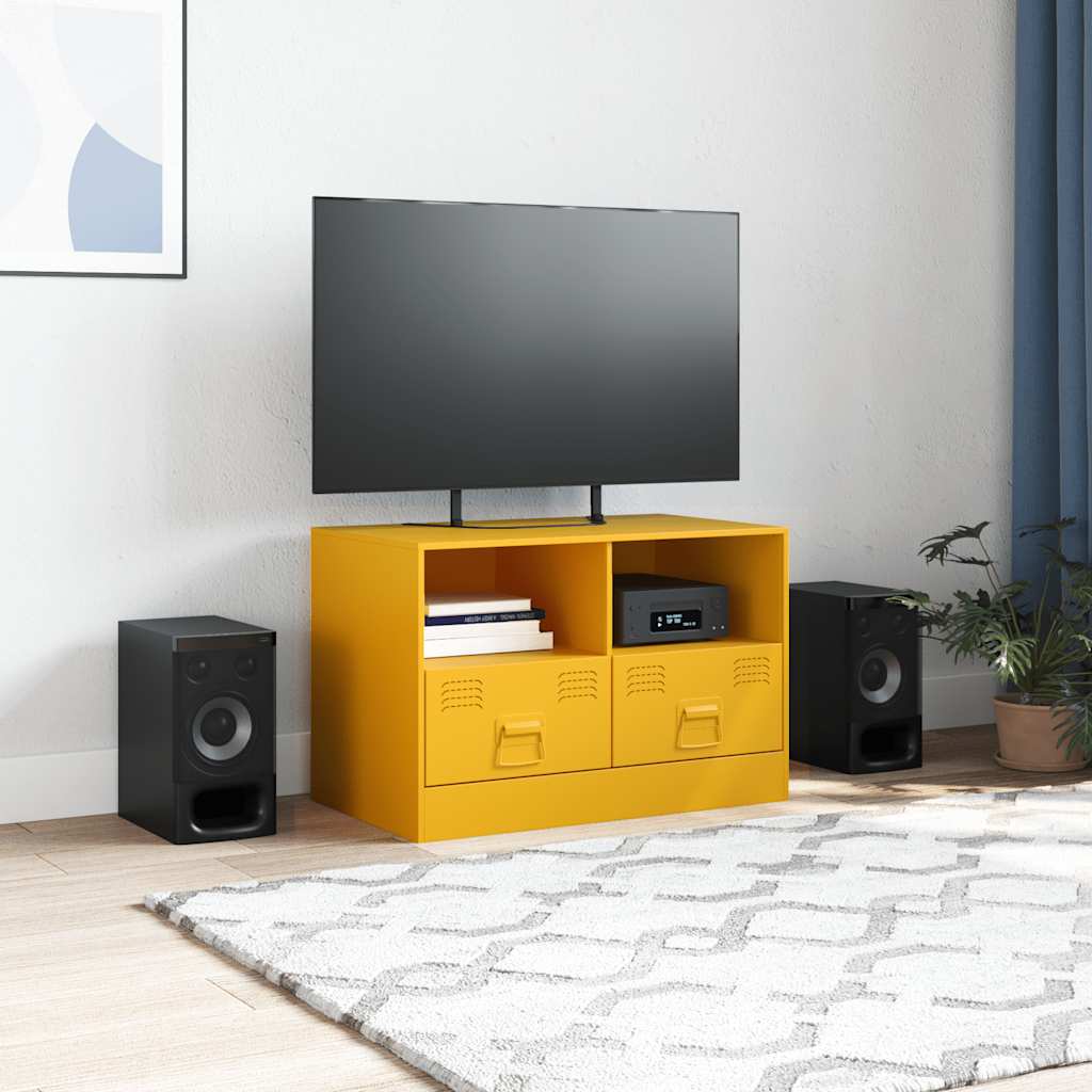 TV skapītis, sinepju dzeltenā krāsā, 67x39x44cm, tērauds