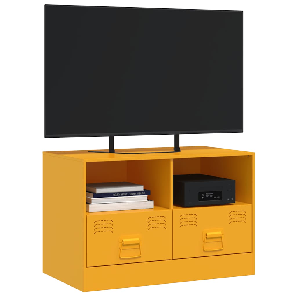 TV skapītis, sinepju dzeltenā krāsā, 67x39x44cm, tērauds