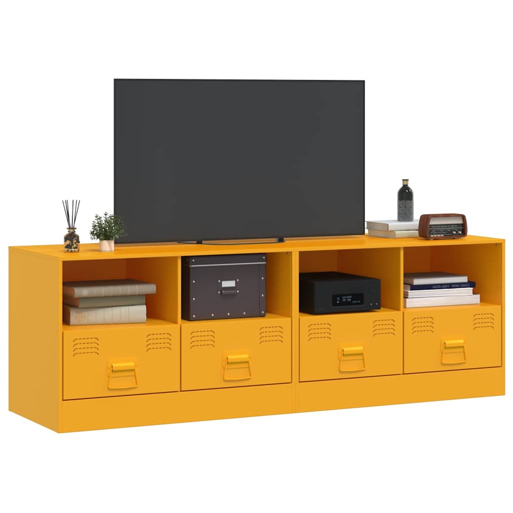 TV cabinets, 2 pcs, mustard yellow, 67x39x44cm, steel