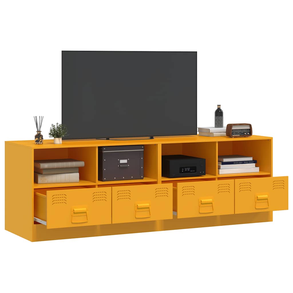 TV cabinets, 2 pcs, mustard yellow, 67x39x44cm, steel