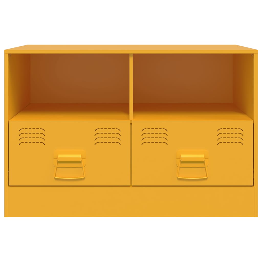 TV cabinets, 2 pcs, mustard yellow, 67x39x44cm, steel
