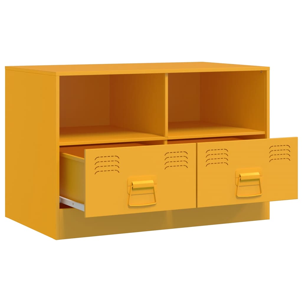 TV cabinets, 2 pcs, mustard yellow, 67x39x44cm, steel