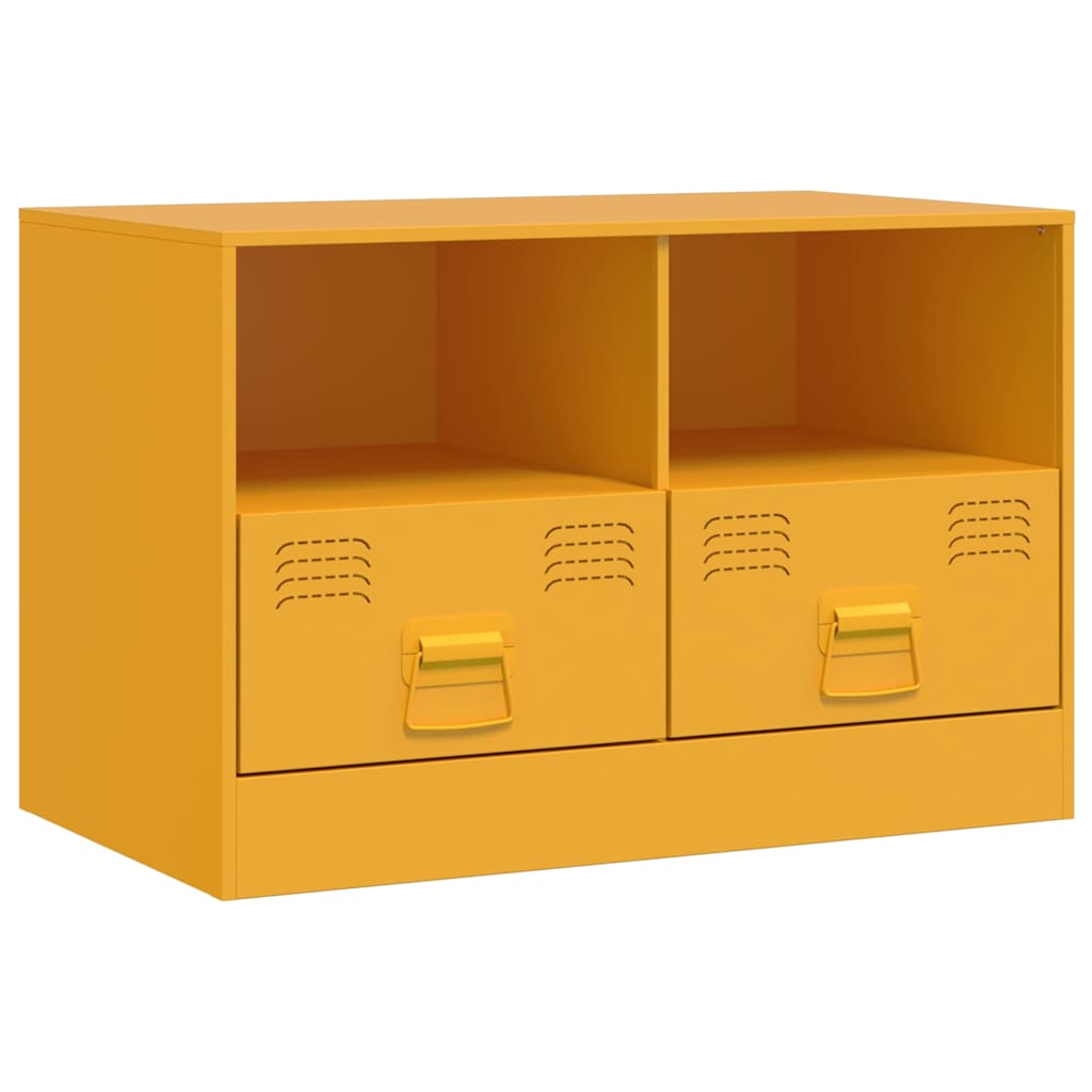 TV cabinets, 2 pcs, mustard yellow, 67x39x44cm, steel